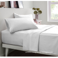 High Quality King Elastic Hotel White Bedding Designer Plain King Size Microfiber Bed Sheet